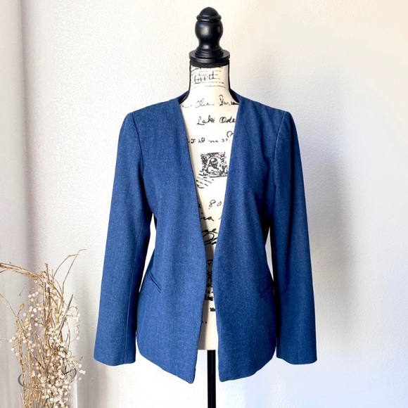NWOT Adrienne Vittadini Blue Blazer Open Small - Picture 2 of 7